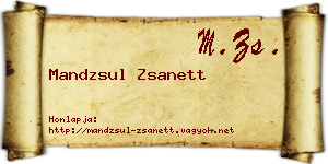 Mandzsul Zsanett névjegykártya